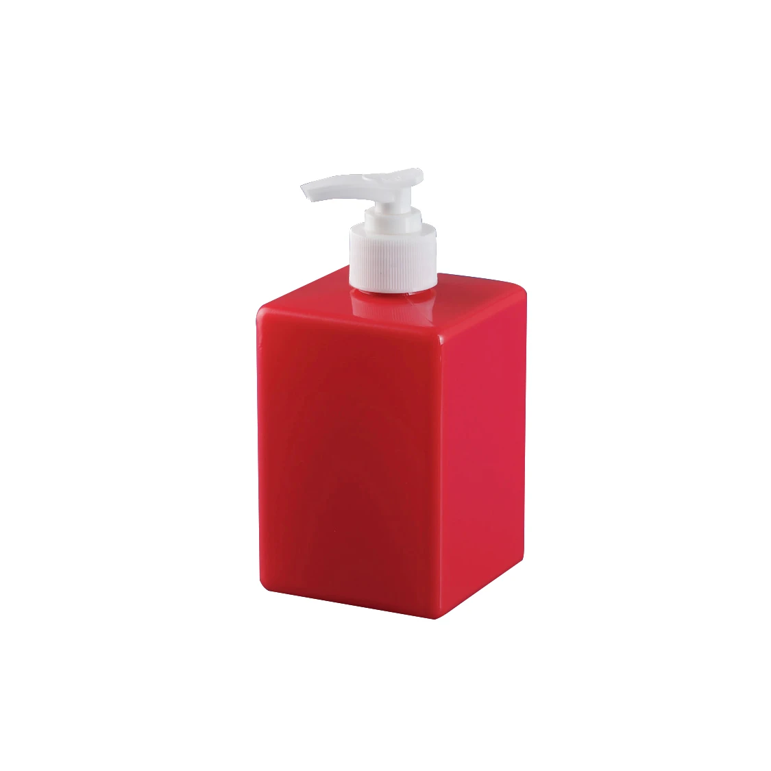 High Quality 500ml PETG Red Square Shape Press Pump Bottle Customized Plastic Lotion for Shampoo Packaging Wholesale