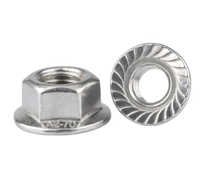 Stainless steel  hex nut M6 M8 M10 flange washer nut