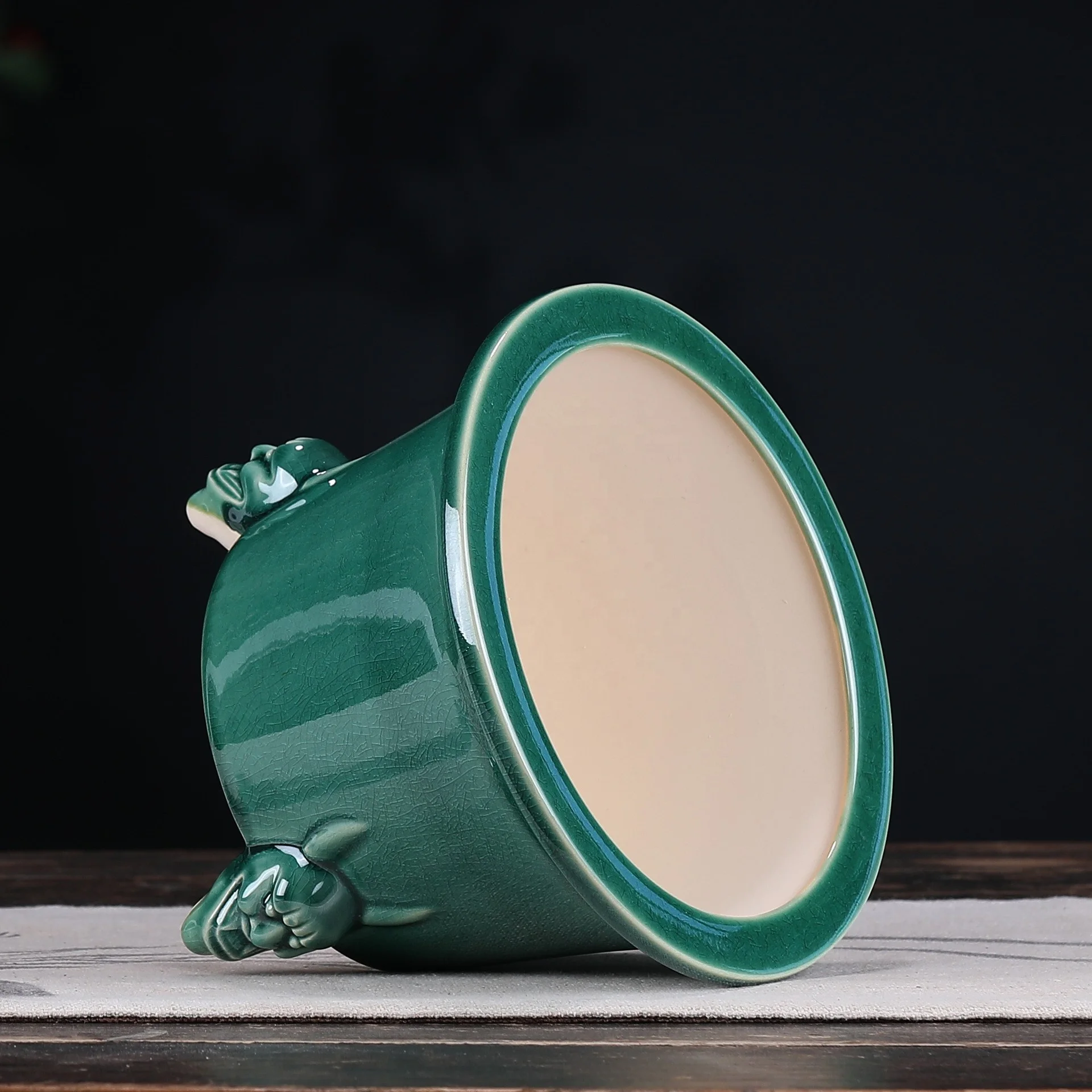 Luxury clay pots high quality bonsai pot ceramic pots glazed material planters for indoor bonsai plant