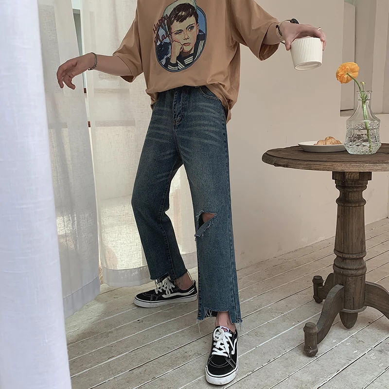 
Comfortable Straight Blue Stretch Skinny Jeans Summer Jeans for Men 