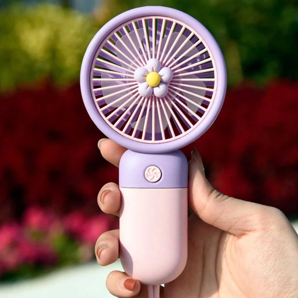 One-Button Switch Strong Wind Portable Cooling Tabletop Cute Wholesale Custom Electric MINI USB Rechargeable Handheld Fan