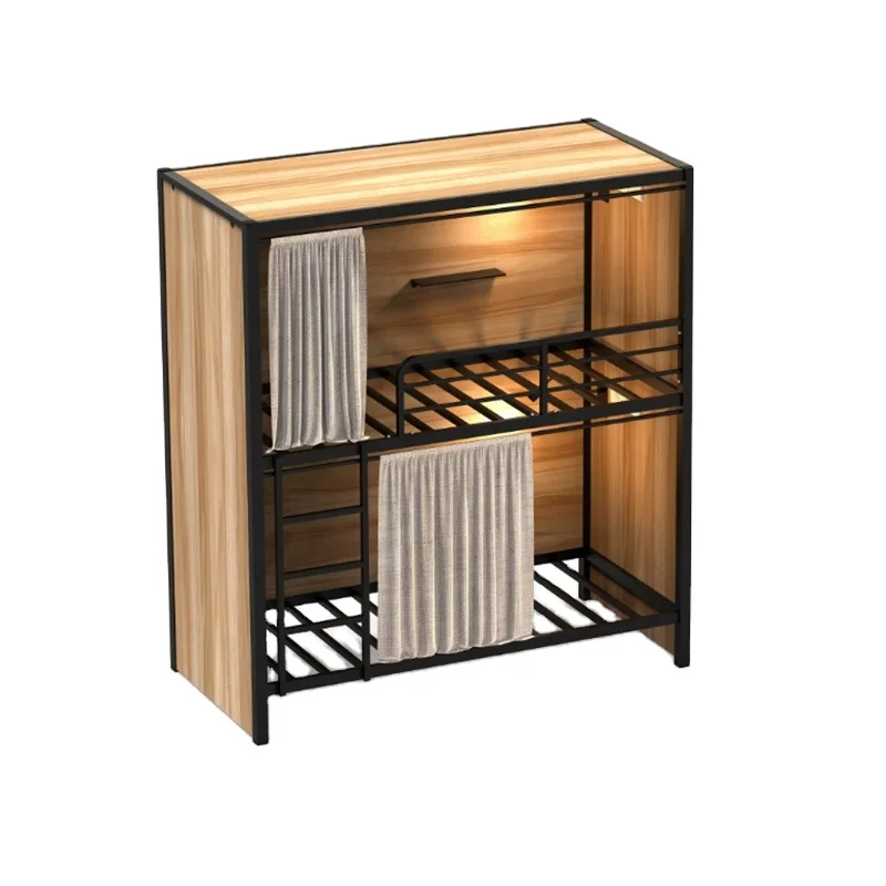 Wooden Modern Hotel and hostel metal sleeping pod box capsule Bunk Bed for Hostels and hotel
