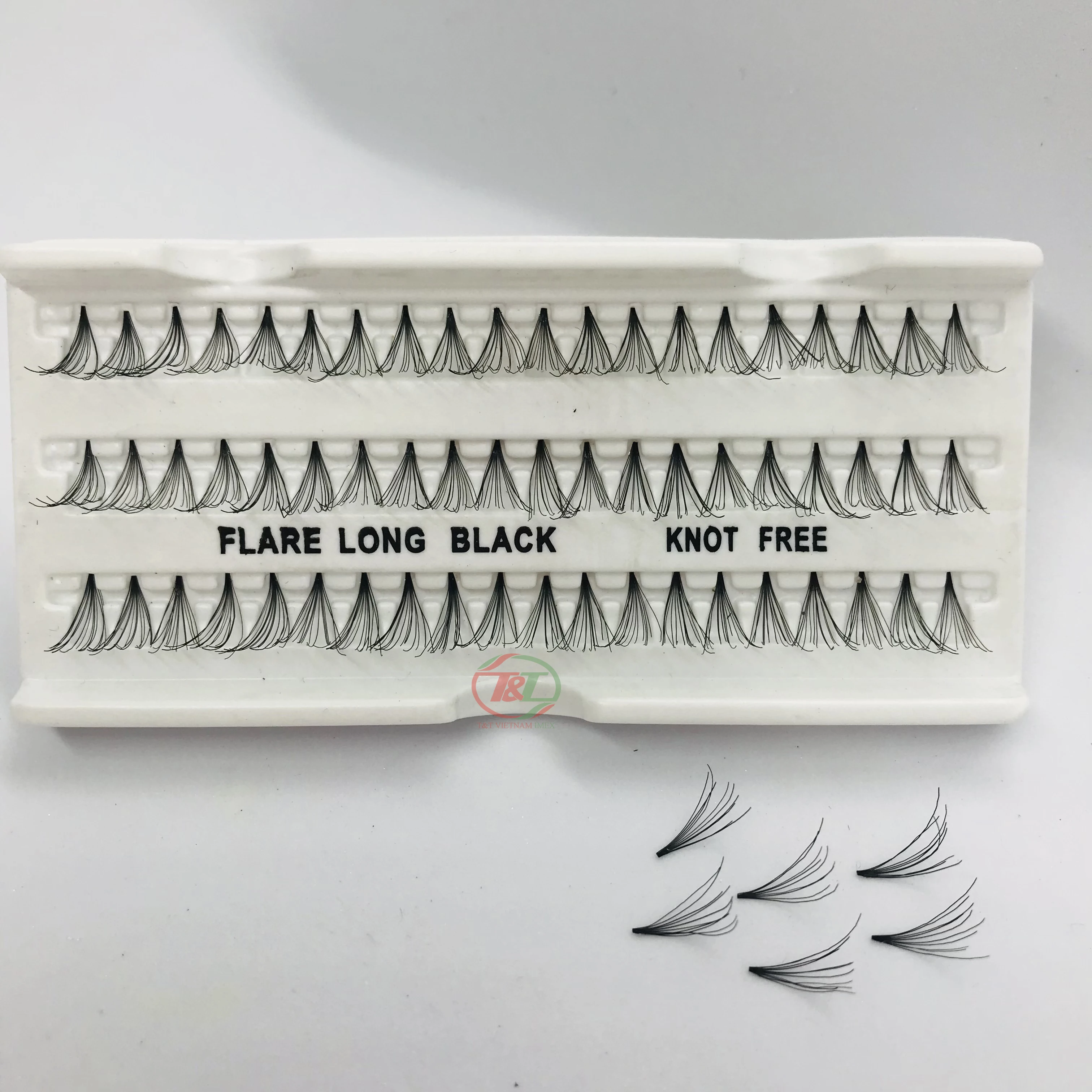 Vietnam wholesale premium quality lash tray eyelashes flare eyelash knot free individual faux eyelashes