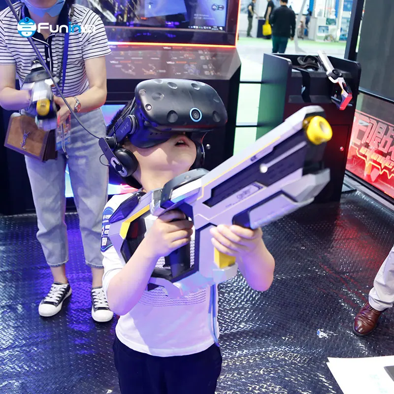 IAAPA Rent VR Infinity war dinosaur ride virtual reality 4 player PVP shooting amusement park kid ride for shopping mall