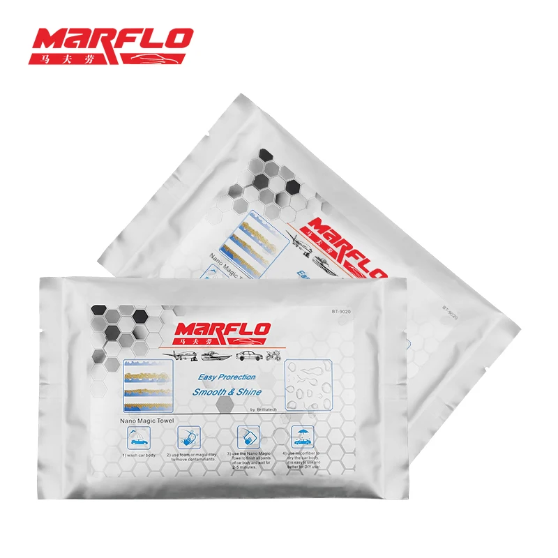 
BT-9020 Marflo Nano Ceramic Coating Super Paint Cloth Crystal Material Magic Towel Car Washing 10pcs / Pack 