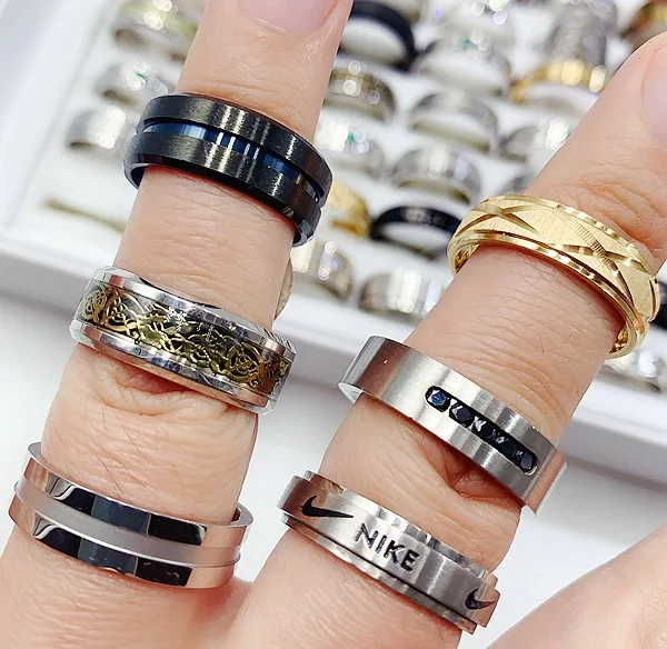 Aug jewelry mixed wholesale fashion exaggerated titanium steel ring personality wild men and women stainless steel ring