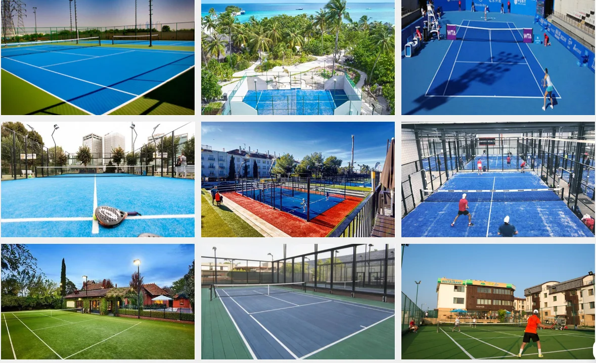 MCG Factory Price SPLIT ROOF Padel Court with 12mm PP Artificial Turf Grass for Sports Flooring