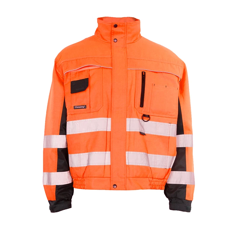 Fluorescent reflective workwear jackets produced by factories to ensure safety