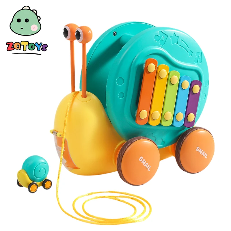 Zhiqu Baby educational musical instrument xylophone toys cartoon snail gear car hand knock on piano toy