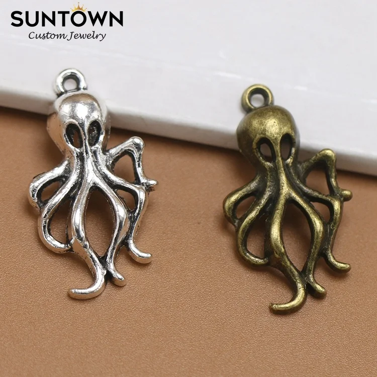 
Suntown Wholesale Vintage Zinc Designer Jewelry Alloy Small Octopus Charm For Bracelet Making Jewelry Finding Kids Accessories 