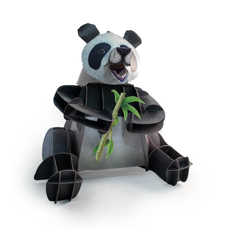 Manufacturer Free Sample CMYK Printing Children Comic Hard Board Custom Animals 3D POP UP Puzzles Panda