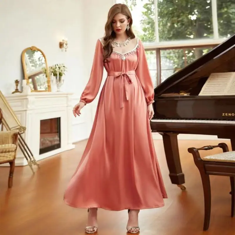 2022 chic high quality maxi dress party gowns ladies elegance hoodies abaya muslim dress dubai islamic clothing