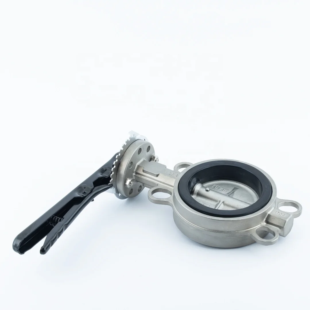 150LB  PN16  Valve Butterfly CF8 Stainless Steel Wafer Type Soft Seat Butterfly Valve