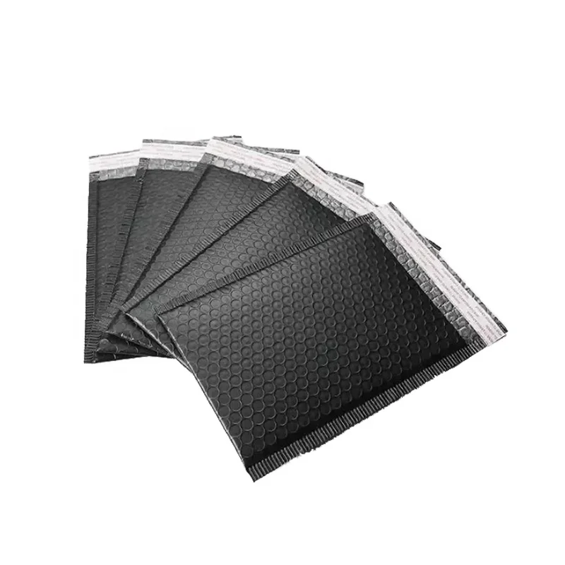 OEM Stock Waterproof Express Courier Shipping Packaging Strong Adhesive Plastic Padded Envelope Black Poly Bubble Mailing Bags