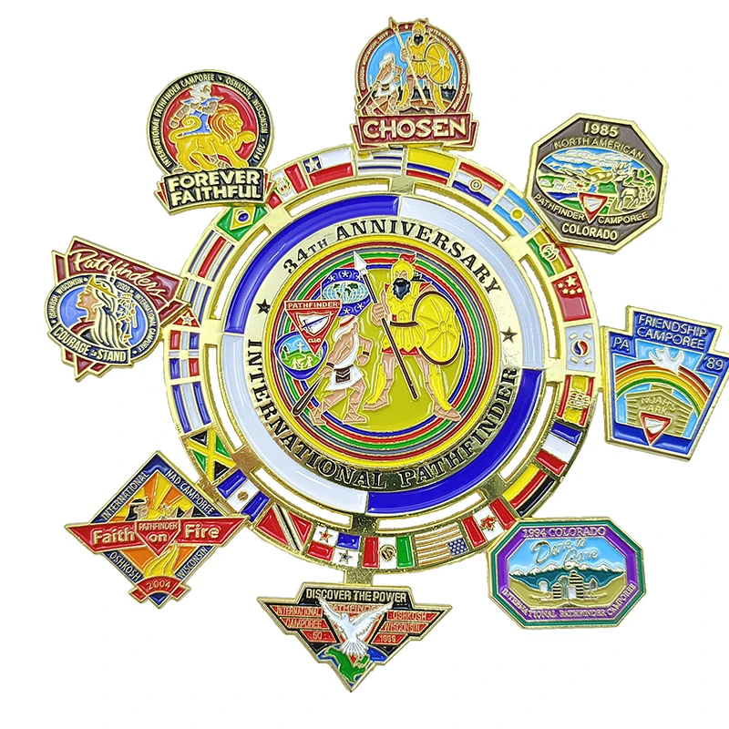 Soft Enamel Pins Factory Wholesale Cheap Flag Pin Souvenir Custom Enamel Metal Gold Flag Lapel Pin Badge