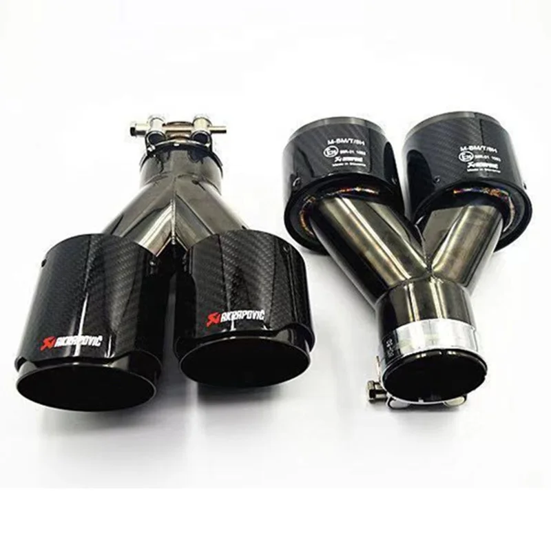2PCS Titan black Dual Ak carbon fiber exhaust tip