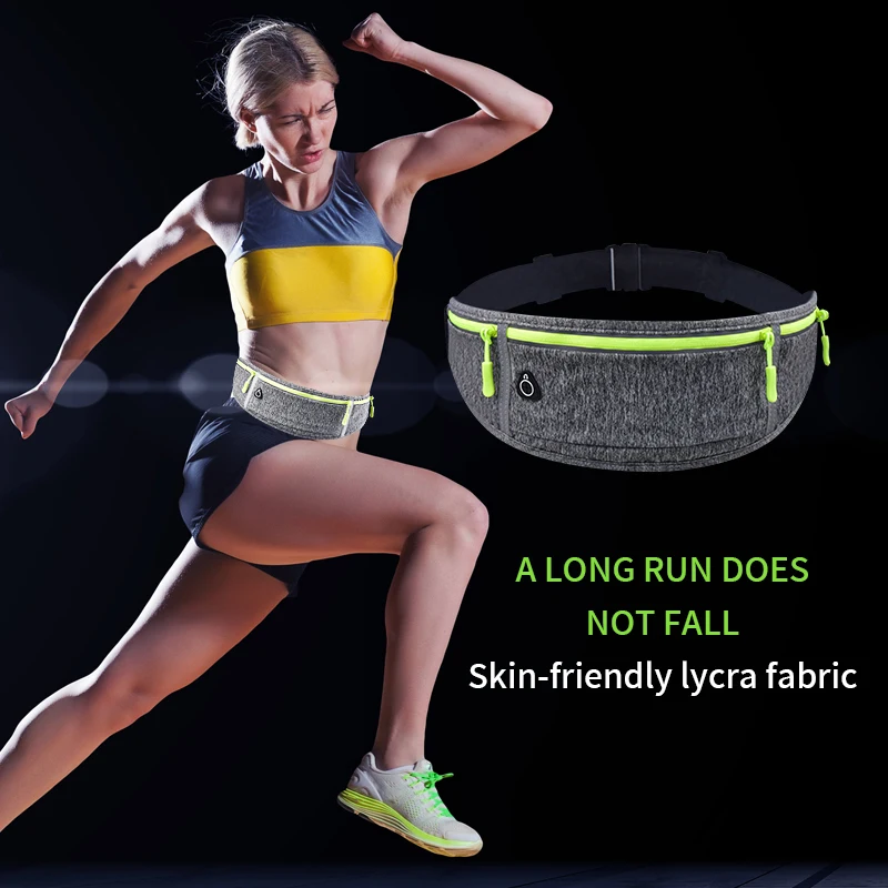 Unisex Slim Running Belt Waterproof Fanny Pack for Men Women Waist Pack Runners Sports Hiking Traveling Money Belt Phone Holder