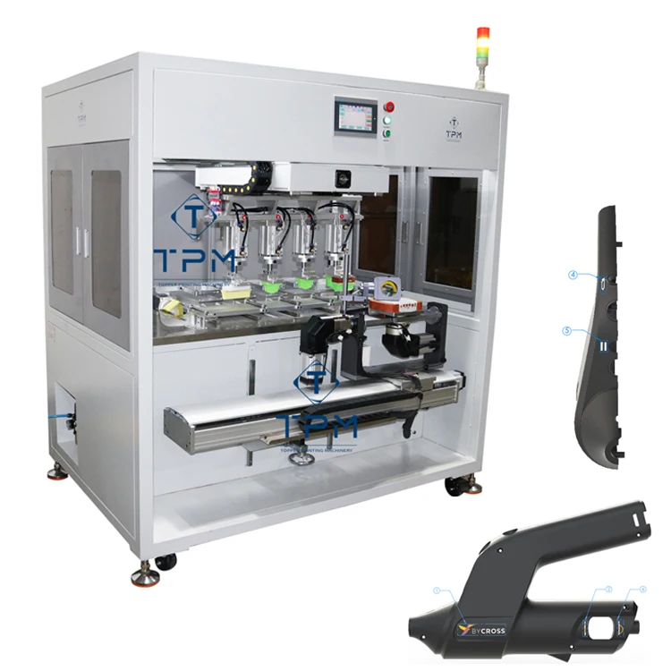 TPM 4 colors plastic hot melt glue gun WiFi router cover box pad printer printing machine