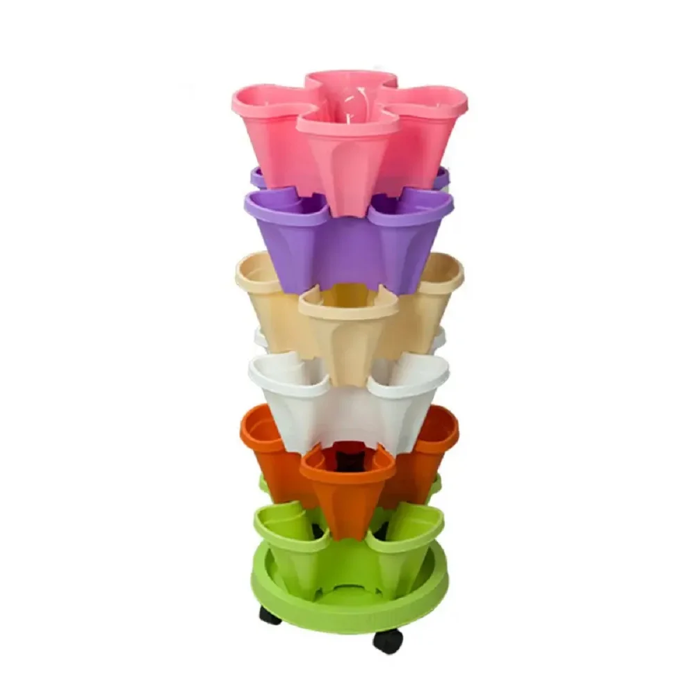 Winslow & Ross three petal multilayer vertical flower pots planters home plastic stackable flower pot