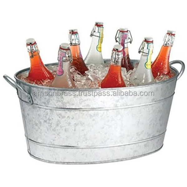 Custom Bar Party Plain Oval Shaped Wine Bucket Custom Party Champagne Beer Ice Bucket & Beverage Tub
