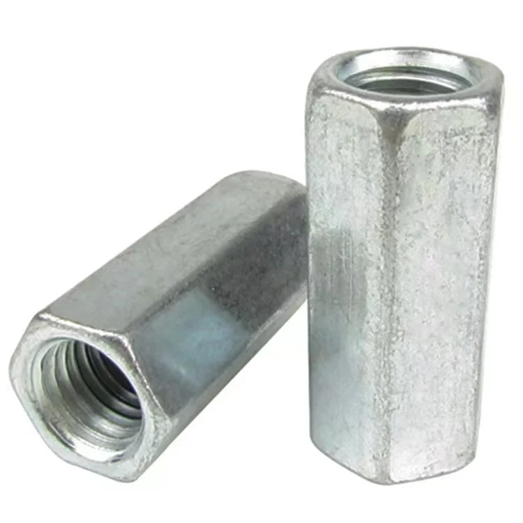 Hex coupling nuts carbon steel passivated hex long nut