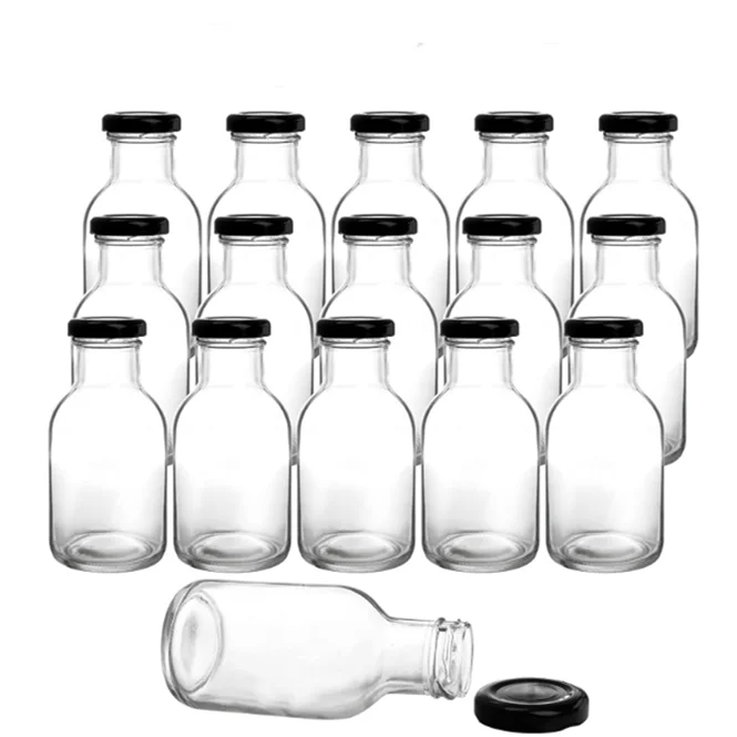 Empty 250ML 350ML 8oz 11oz Hot Sauce Chilli Glass Bottle for Salad Dressing Tomato Sauce Ketchup Bottle With Lids