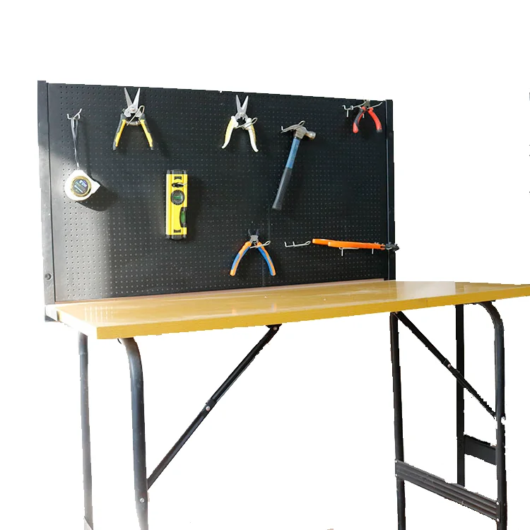 Heavy Duty Steel Frame Tool Garage Storage Workbench with Peg Board