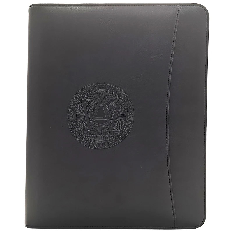 Modernqiu Custom Business Leather Portfolio A4 Leather Notepad Folder With Zipper Leather Padfolio Folder