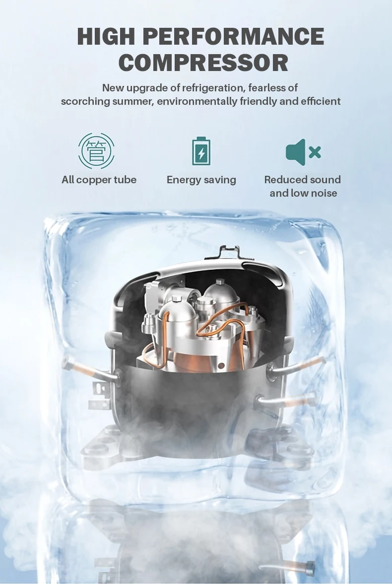 42L Portable Car Fridge Battery dc compressor refrigerator portable plastic mini fridge freezer for car camping