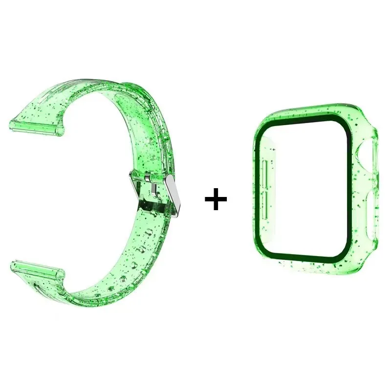 Yapears Bling Glitter Leather Smart Watch Band For Apple Watch iWatch Series 1234 Strap 38mm/42mm Watch Strap green