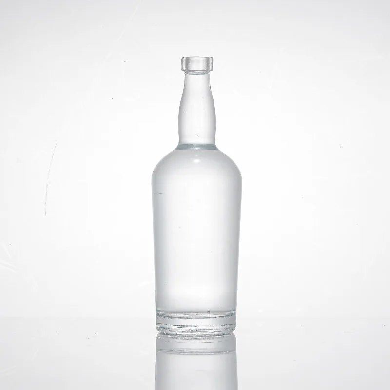 Customized Logo Shape Closures 750ml Empty Unique Brandy Whiskey Vodka Liquor Alcohol Glass Bottle For Liquor With Cap