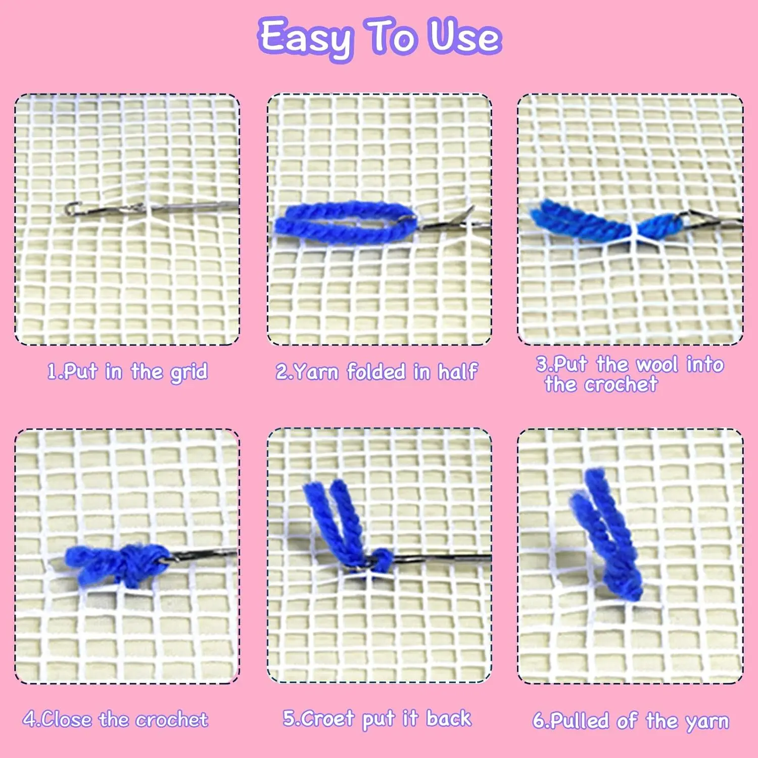 Christmas Snowman Latch Hook Rug Kits, DIY Rug Crochet Yarn Kits Printed Color Canvas Christmas Decoration and Activity