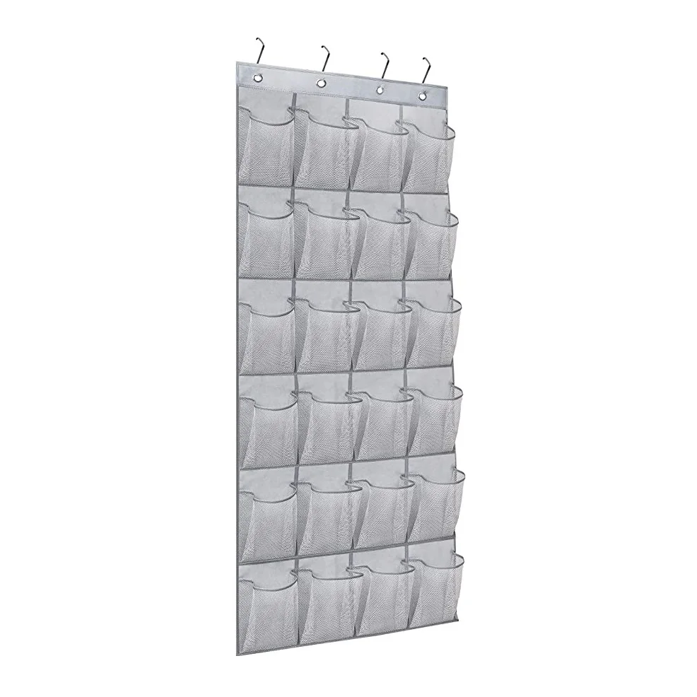 Over The Door Shoe Organizer Racks 24 Large Mesh Pockets Hanging Shoe Hanger Holder with 4 Hooks