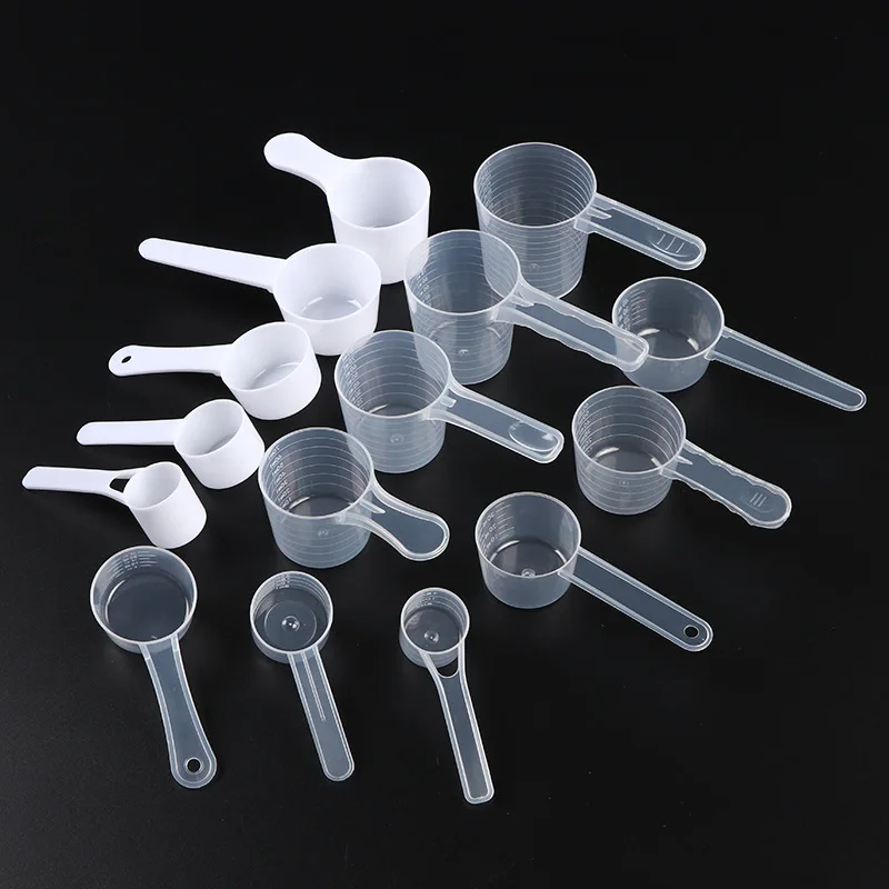 Clear measuring spoon with scale for liquid or powder  food grade PP spoon new product ideas 2024