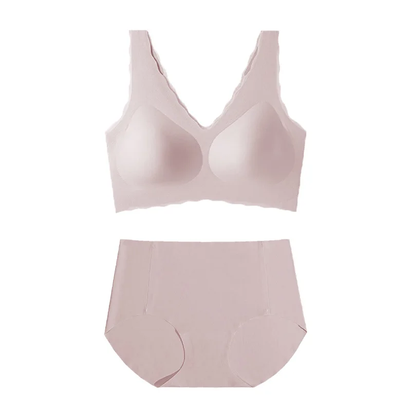 Глубокий V-образный вырез, небольшой волнистый жилет без маркировки, нижнее белье, женский спортивный тонкий бюстгальтер, комплект нижнего белья