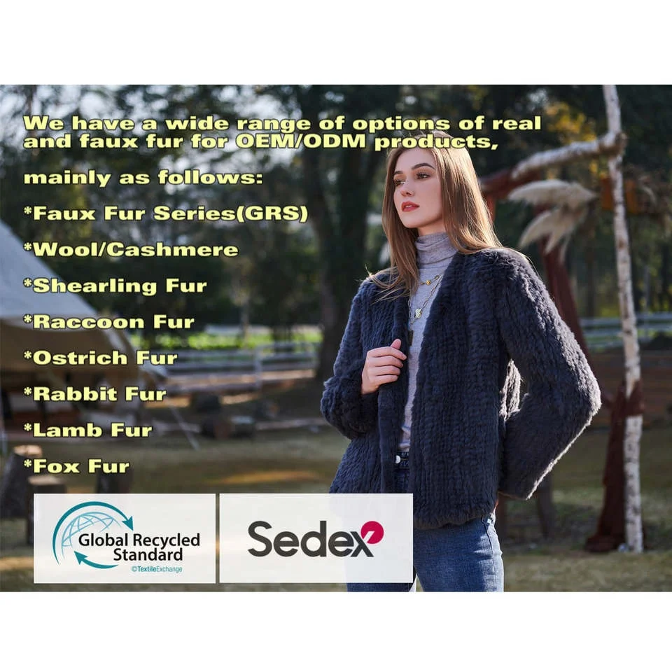 Custom Cheap Faux Fur Jacket Sustainable Knitted Long Luxury Faux Fur Coat