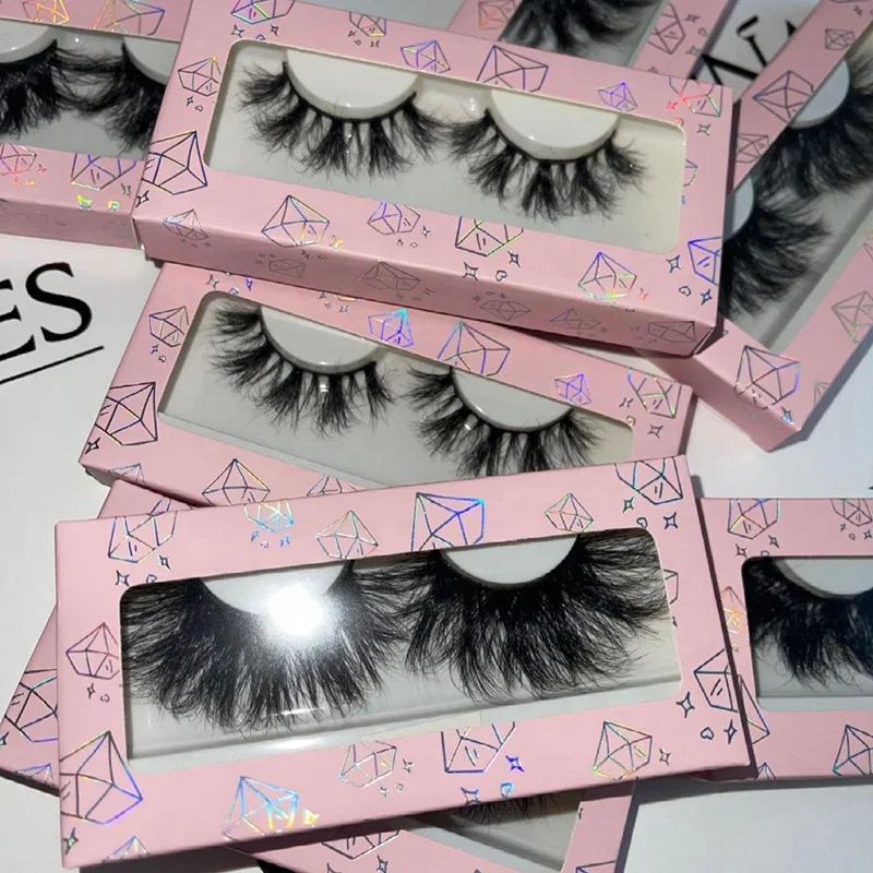 New design 3d mink eyelashes with custom packaging box and your own logo wholesale 25mm mink lash vendor
