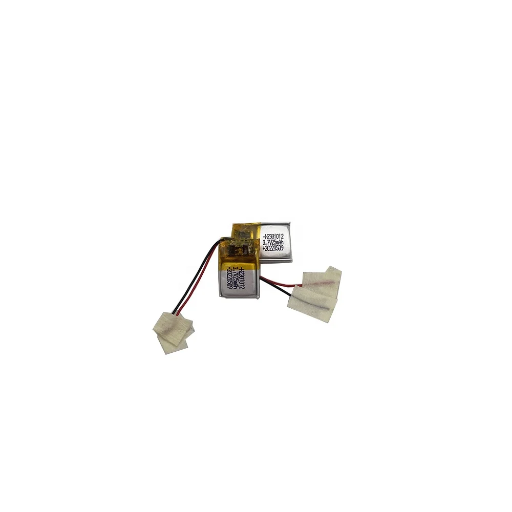 Factory 301012 25mah 3mm 3.7v ultra thin lipo battery for earphone hearing aid