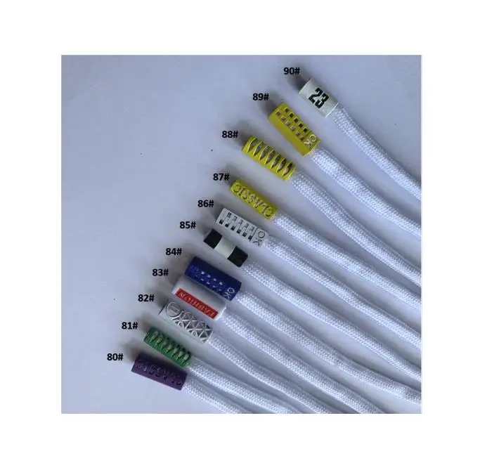 Wholesale Custom Draw cords 100% Polyester Colorful Flat Hoodie Drawstring Cord With Custom Logo Plastic and Metal Cord Ends