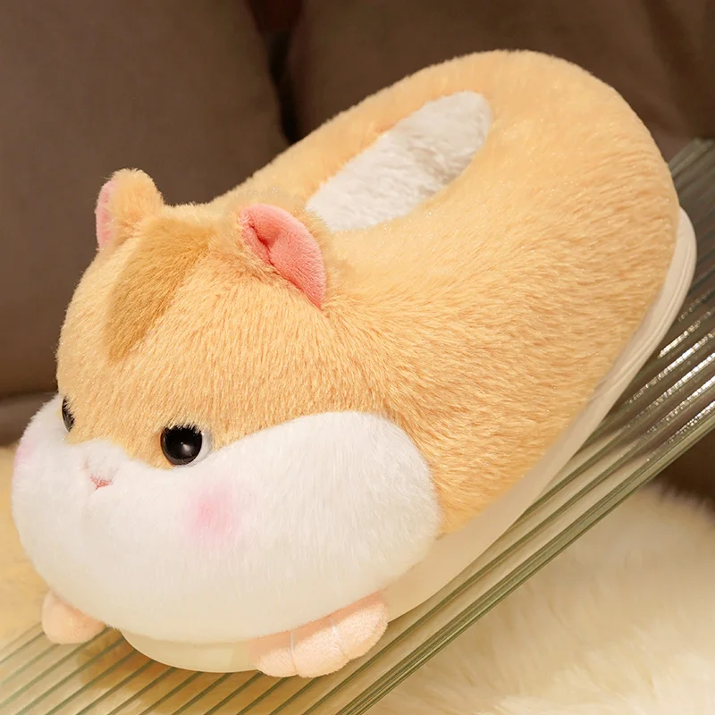 Stuffed Hamster Plush Slippers Wholesale Animal Shaped Slippers Hamster Winter Warm Shoes Custom Hamster Plush Slippers