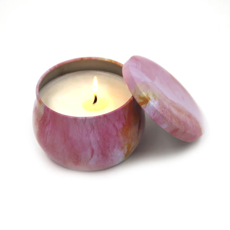 4.4oz Soy Wax Tin Candle For Making Oil Fragrance Scented Candles Private Label Scented Gift Box Set