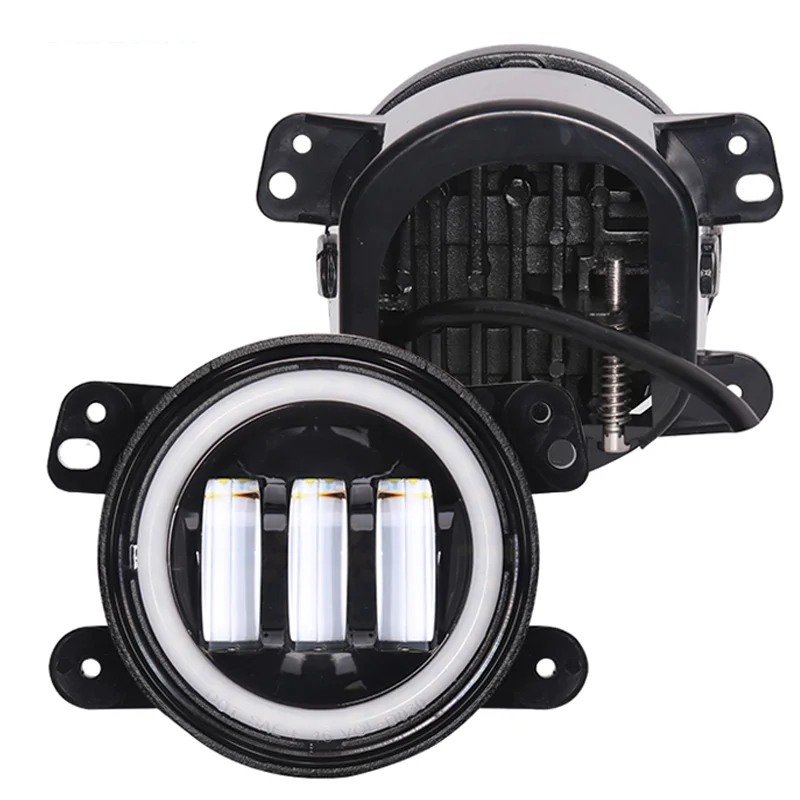 Espumoso car light 30W 4Inch Led headlights Halo Ring 3000LM DRL 4inch Fog Light  Lamp For Jeeps JK Offroad