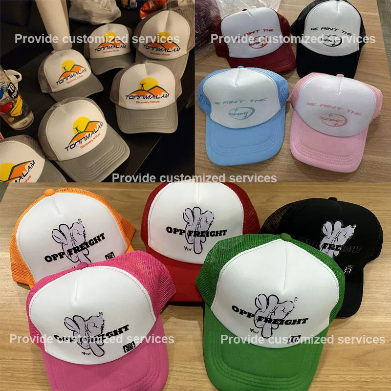 Embroidered Trucker Hat Dad Cap Custom Print 3D Logo Custom 5 panel Sports Foam Men Baseball Mesh Cap Hat Trucker Hat