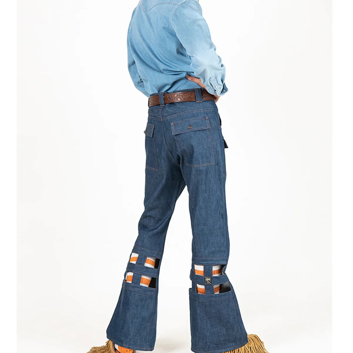 ZhuoYang Garment Design Full Length Mid Waist Rise Slim Fit Ripped Plaid Hollow Out Mens Jeans Hot Selling Trendy Soft Denim Pants For Men