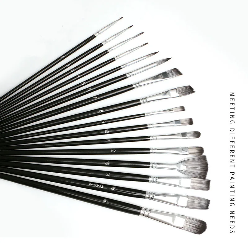 Opeth 16pcs Artist Brush Set Professional Oil Paint Nylon Hair Acrylic Paint With 1 Palette Knife and 2 Sponge