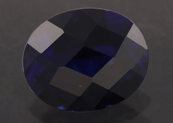 Sapphire Corundum For Watches Oval Dark Blue Checker Neelam Sapphire