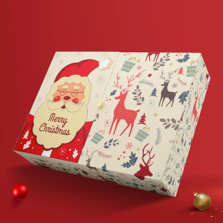 Factory  Custom Ramadan Christmas Chocolate Calendar Advent Boxes Paper Cosmetic Cardboard Packaging 24 pieces small drawer Gift