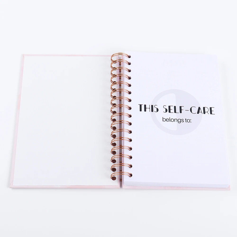 sprial self care journal custom Hardcover Printing Woman Self Care Planner Undated Daily Self Love Affirmation Journal notebook