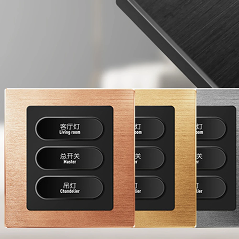 Smart life european on off 1/3/4/6 gang dimmer switch black or multicolor small 12v automatic modern light dc power switch