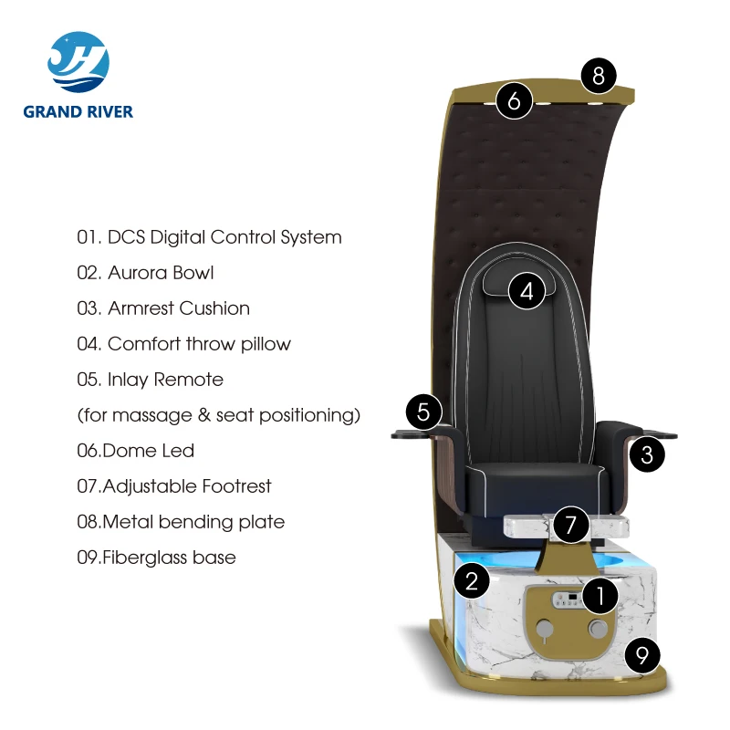 Luxury Modern throne manicure foot spa pedicure chairs for professional salon furniture nail  pedicure chair